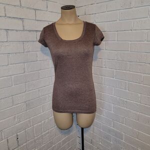 Active Basic Women's Brown Short Sleeve T-Shirt Size M